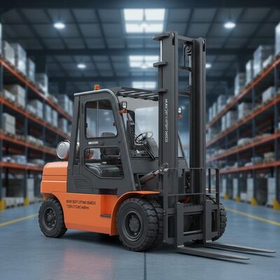 FD160 16 Ton Diesel Heavy Duty Forklift Truck Cummins Mesin 4,5 g Mast Industri Baja