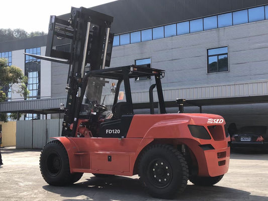 FD120 12 Ton Diesel Heavy Duty Forklift Truck Cummins Mesin 3,5 g Mast Industri Baja