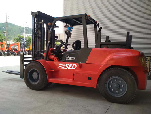 FD120 3000mm Tiang mengangkat 12000kgs 12 Ton Heavy Fork Lift Truck