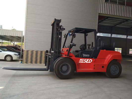 FD120 3000mm Tiang mengangkat 12000kgs 12 Ton Heavy Fork Lift Truck