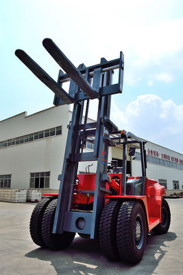 FD100 10T Truk Forklift Diesel Ban Pneumatik Kabin Penuh