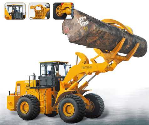 10T Wood Grapple Tractor Hydraulic Log Loader Dengan Trailer Farm