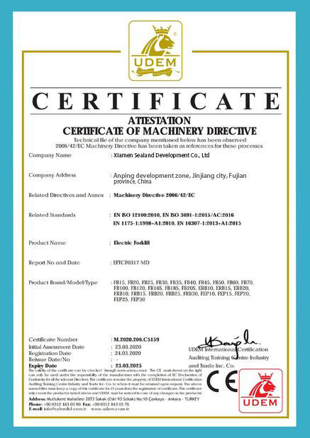 Cina Xiamen Sealand Development Co., Ltd. Sertifikasi